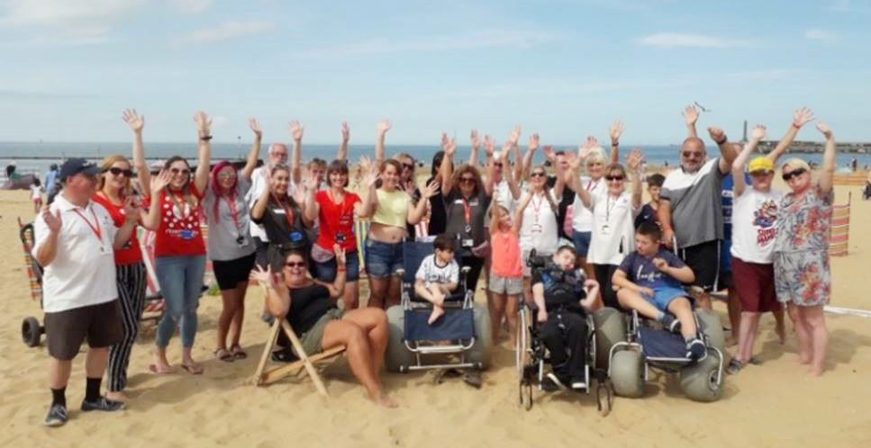 Demelza families enjoy a rare seaside treat together under the sunny skies of Margate