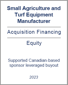 Small Agriculture and Turf Equipment Manufacturer tombstone