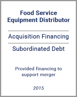 food service equipment distributor support merger tombstone