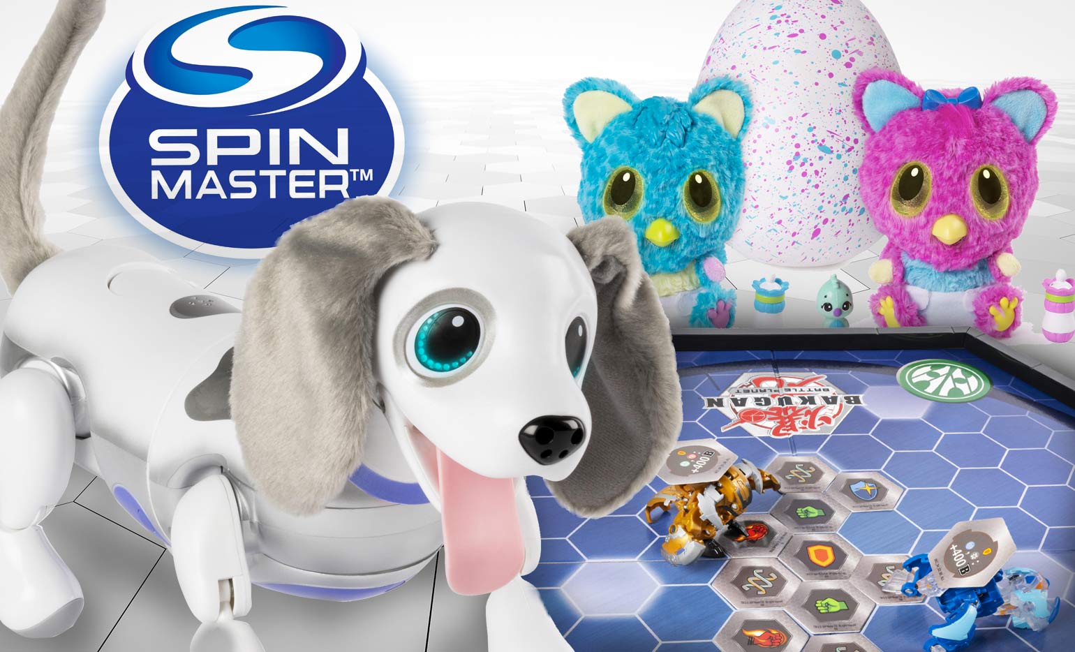 Spin Master Zoomer, Hatchimal and Bakugan toys