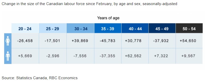 Most of the people exiting the labour force are women chart image