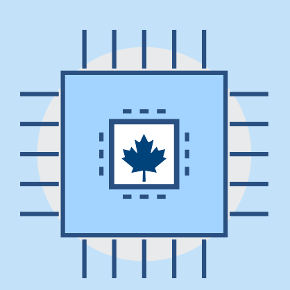 Tech with Canadian Leaf in middle icon