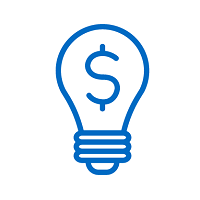 Lightbulb with money symbol inside image