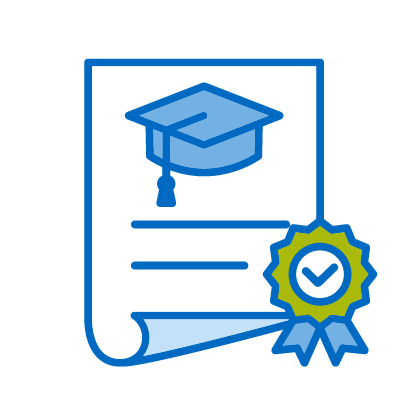 Diploma with ribbon icon