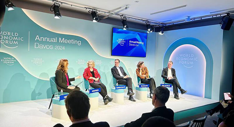 Image of Davos event - World Economic Forum Annual Meeting Davos 2024 panel discussion in front of audience