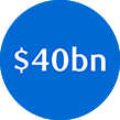 $40bn white text within blue circle icon