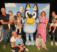 Image of Bluey with families at the Theatre Royal Sydney